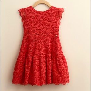Mayoral coral lace dress - size 6